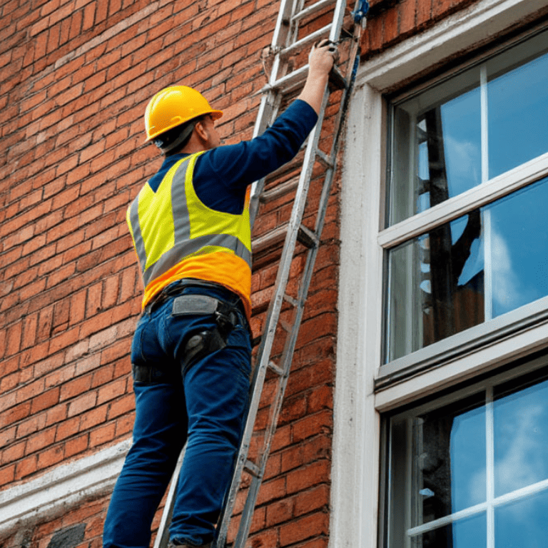 Мойка окон с лестниц и стремянок в Минске
